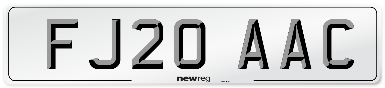 FJ20 AAC Number Plate from New Reg